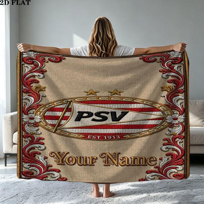 1PC Philips Sport Vereniging Custom Name Patterned Flannel Blanket Suitable For All Seasons for Home Decor Warmth and Comfort Gifts Holiday Present