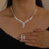 Ladies' Temperament Luxury Rhinestone Necklace Earrings Two-piece Set High-end Bridal Jewelry Set Necklace 2026