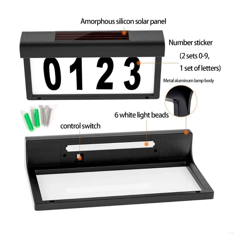 Solar House Number Light Providing Clear Observability Day and Night with Automatic Dimming Function for Power Efficiency P9YB