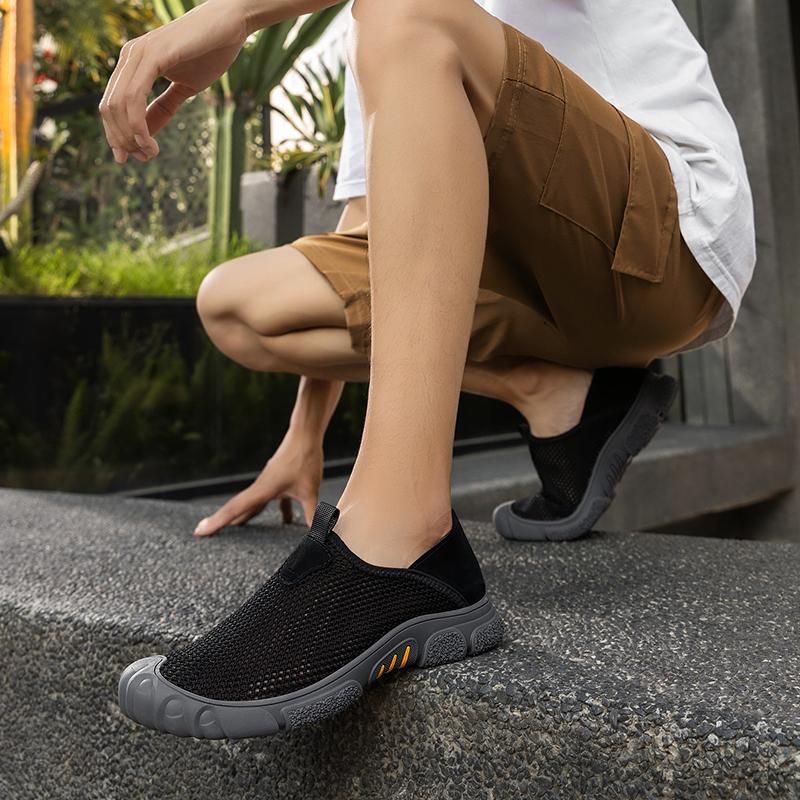Fashion Slip On Casual Shoes for Men Comfortable Walking Shoes Mens Breathable Loafers Thin Bottom Mesh Lightweight Driving Moccasins