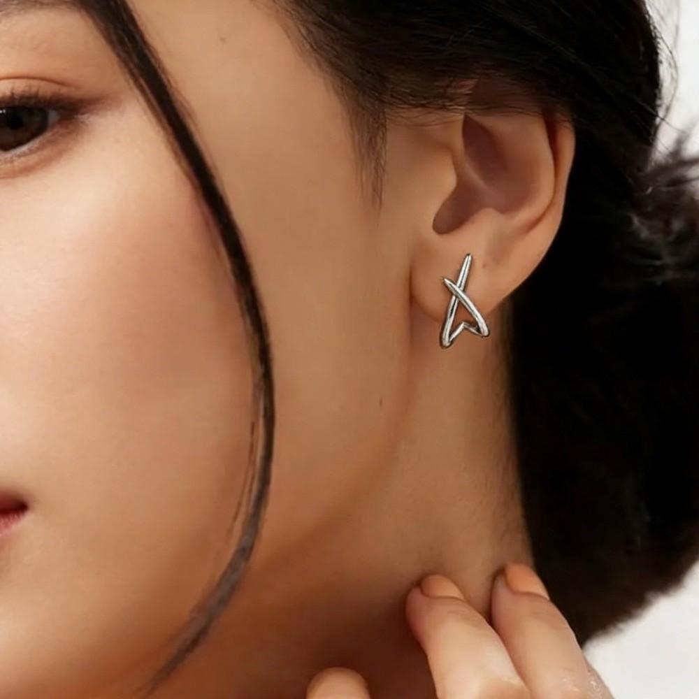 Gold Color Geometric Ear Jewelry Hypoallergenic Zinc Zinc Alloy Hollow Earrings Commuting