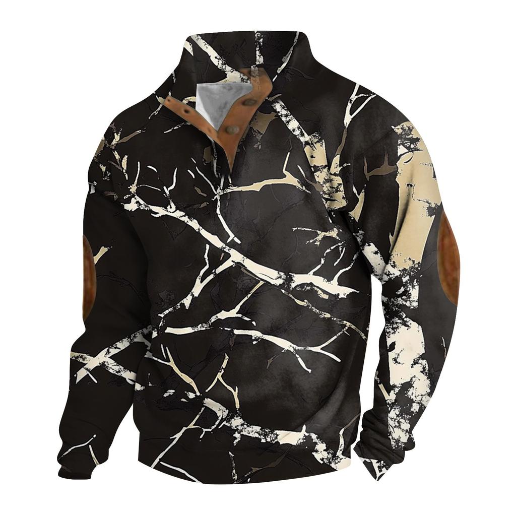 Frühlings- und Herren-Sweatshirt mit Stehkragen ist ein lässiges Outdoor-Pullover-Oberteil