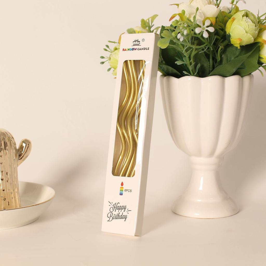 12 Pcs Spiral Candles Inflammable Threaded for Party