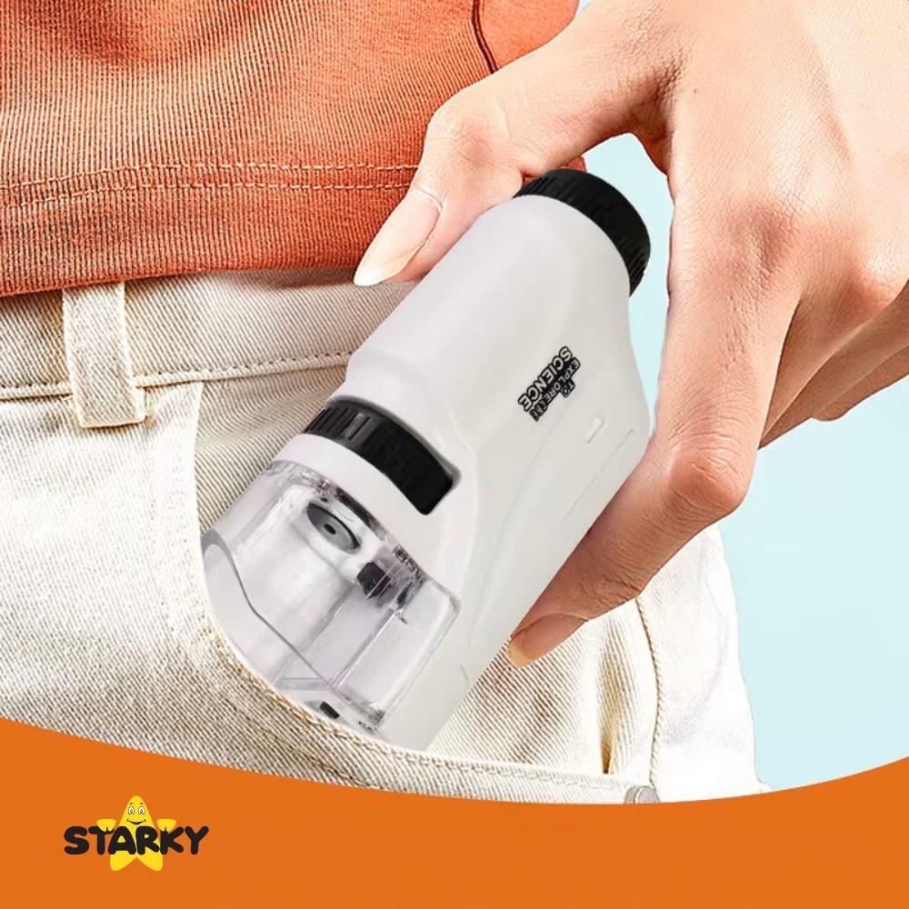 Mini Pocket Microscope Portable Educational Toy for Kids Gift