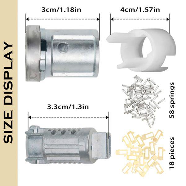 1 Set Metal Ignition Switch Lock Cylinder Assembly (Color: As Shown) 924-717