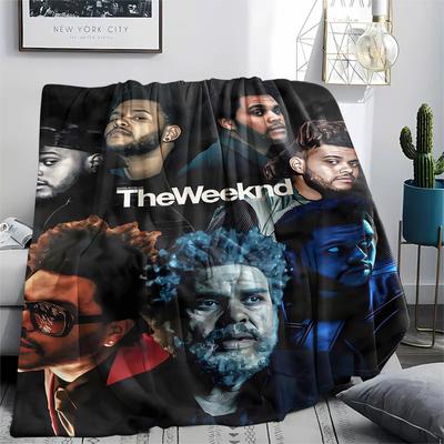 1 Pieza Manta de Franela con Estampado de The Weeknd, Alta Calidad Cómoda para Todas las Estaciones, Decoración del Hogar, Calidez y Confort, Perfecta para Regalos de Navidad