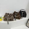 Leopard print fashion small bag spring new portable bucket bag retro chain oblique span bag
