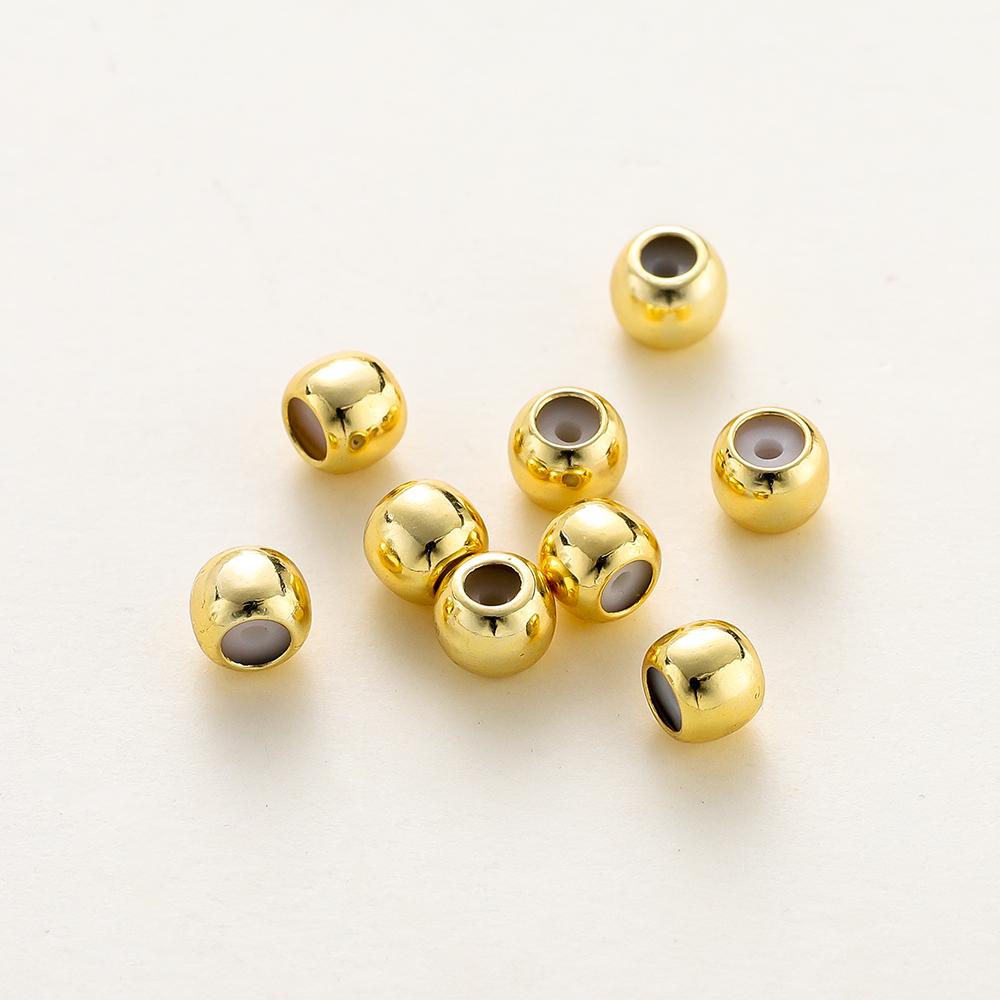 

10pcs/lot 14K 18K Real Gold Plated Adjustable Bead With Resine Stopper Spacer Beads Charm Possitioning Beads For Jewelry Finding 3mm x 10pcs