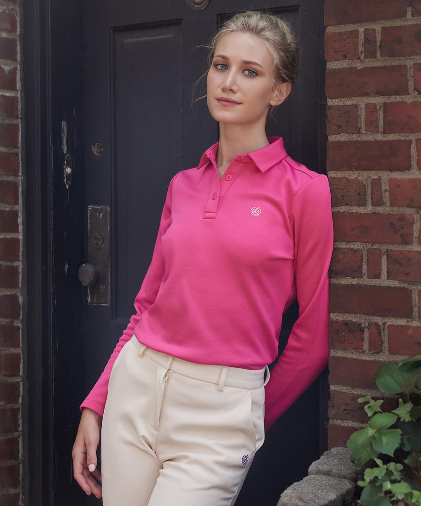 APPLE+RIND Brushed Collared T-Shirt_Pink