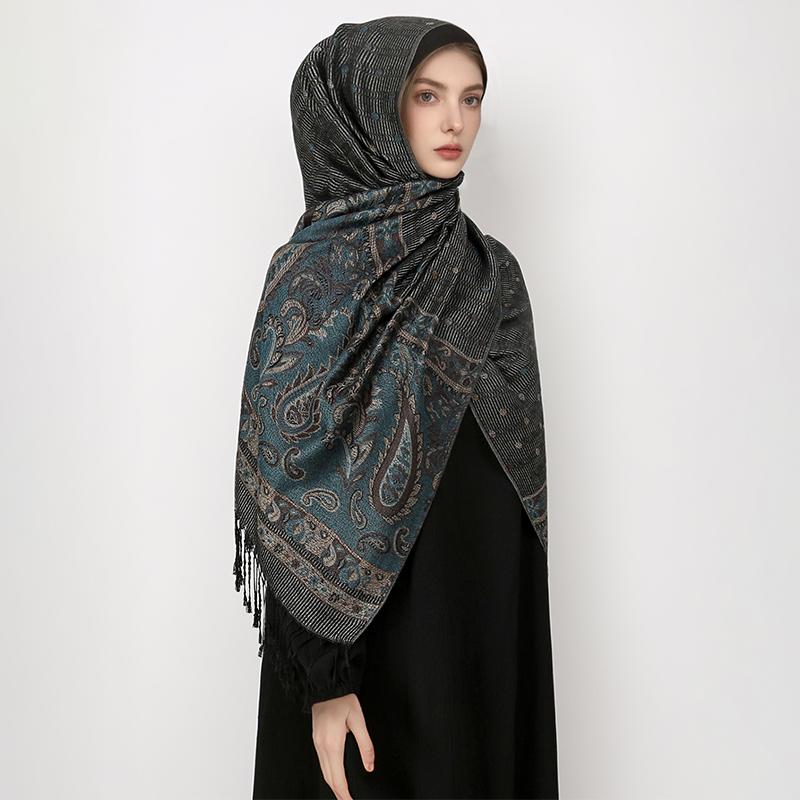 Luxury Brand Autumn Cashmere Pashmina Shawl Lady Wrap Warm Winter Scarves Design Print Female Foulard Cotton Stoles Scarf