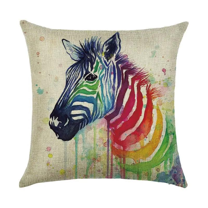 Digital Printing Animal Linen Pillowcase Bedroom Sofa Chair Decorative Cushion Cover