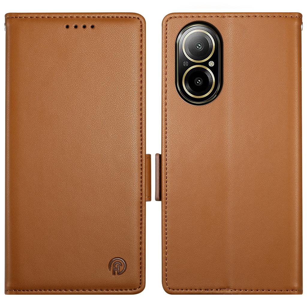 DF-010 For Realme C67 4G Case Leather Wallet Phone Cover with Magnetic Clasps