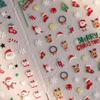 3D Weihnachten Nagelsticker: Weihnachtsmann, Rentier, Schneemann & Schneeflocken Dekorationen