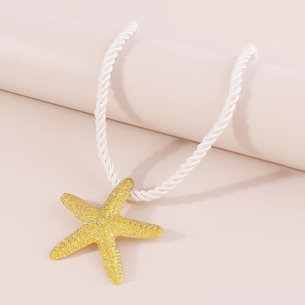 Colier cu Pandantiv Stea de Mare Personalitate Metalic Vânt de Plajă Nișă Modă Lanț Claviculă.