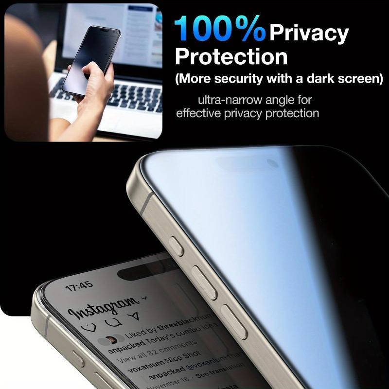 4Pcs Privacy Screen Protector for Apple 17 16 15 Pro Max 16e Air Tempered Glass For IPhone 14 13 12 11 Pro Mini XR XS Glass