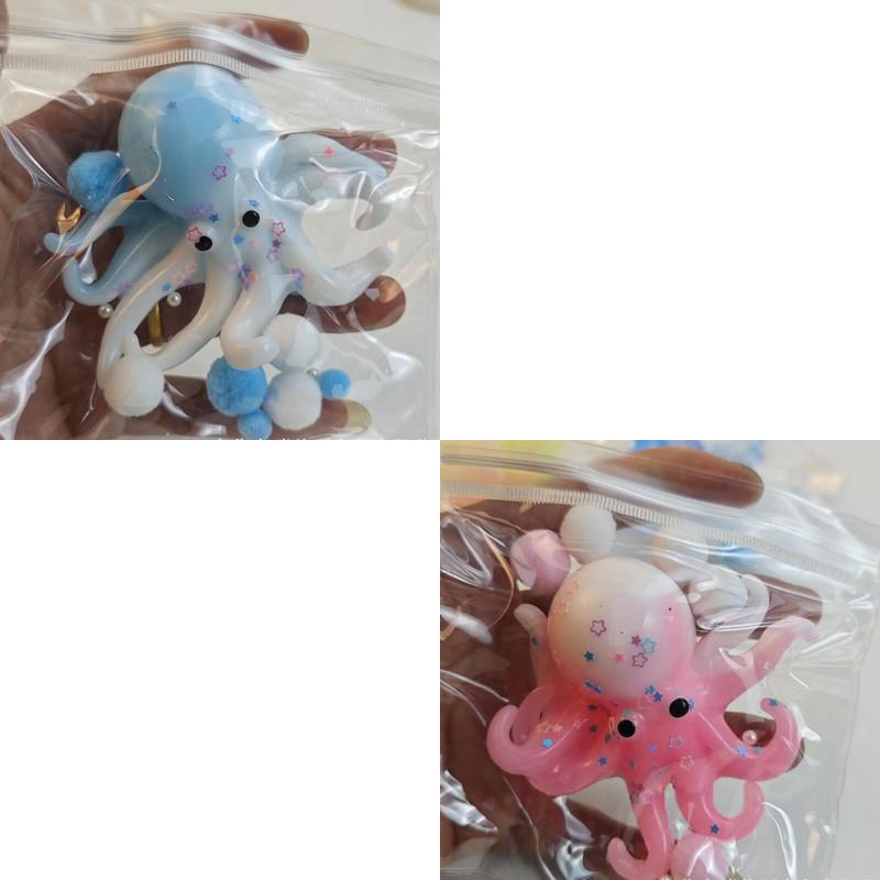 Glitter Octopus Squeeze Toy Slow Rebound Squishy Sugar Stress Relief Ball for Kids Cute Fidget Toy Squishy Ocean Sensory Decompression Gift