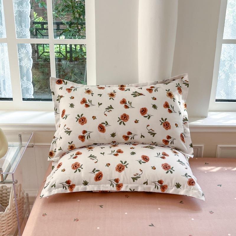 Washed Cotton 4Pcs Set, Spring And Autumn 1.8M Bed Sheet Double Quilt Set 3Pcs Home Textile