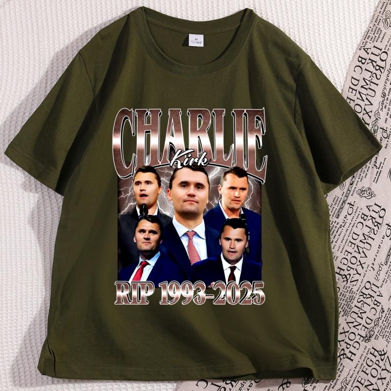 Charlie Kirk Bedrucktes Grafik-T-Shirt Kurzarm Charlie Kirk Rip 19932025 T-Shirt Lustiges Vintage-T-Shirt Unisexs Designer-Kleidung