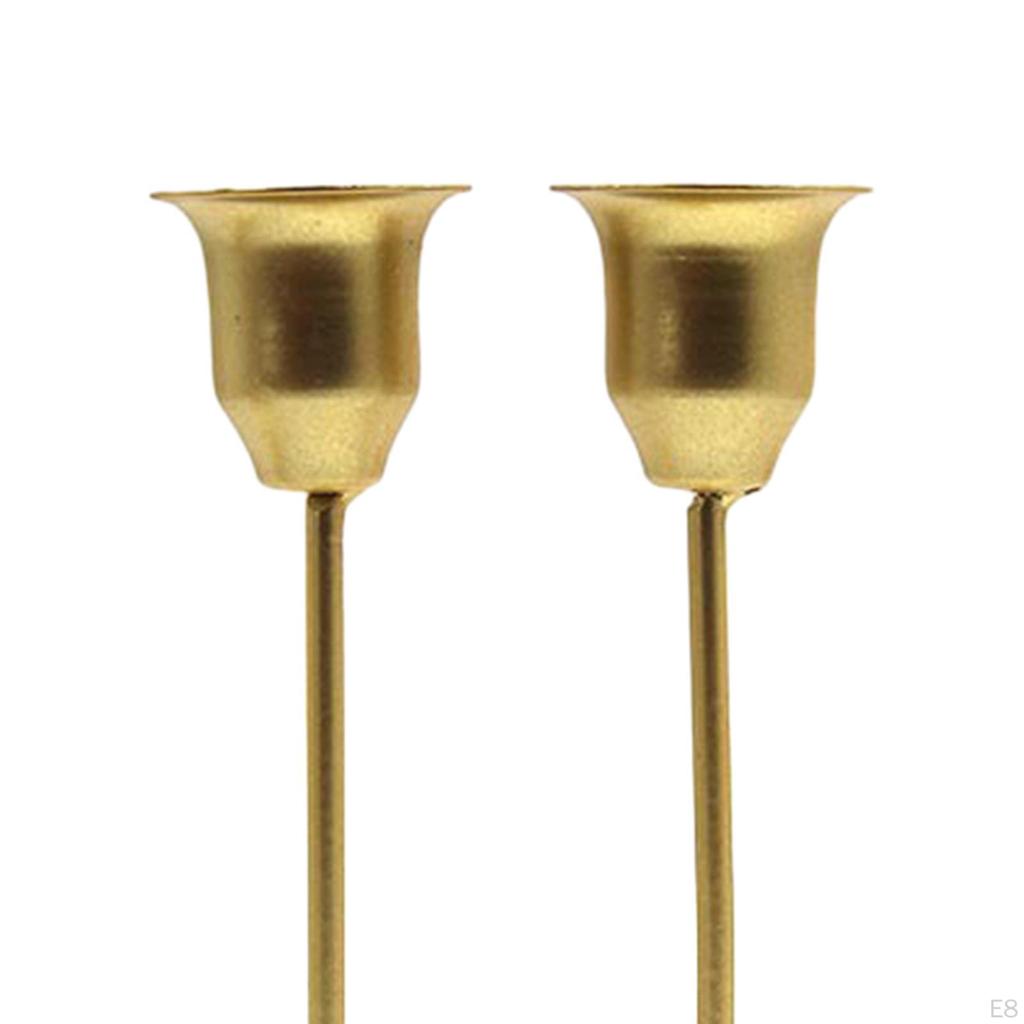 Candle Holder for Pillar Candles Decorative Stands 2 Arm Iron Ornament Candlestick