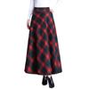 Tooxika New Oversized Woolen Half Skirt For Women With High Waisted Contrasting Plaid Hem Skirt