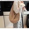 Hollow Out Single Shoulder Knitted Beach Bag Women's Colorful Large Capacity Tote for Seaside Holiday Pool Parties