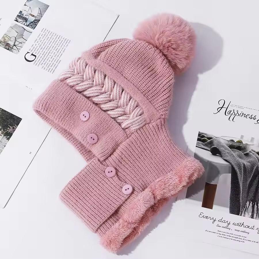 Neuer Stil Damen Bommel Wintermützen Plüsch Pelzgefüttert Warm Halten Wintermütze Damen Winddicht Kälteschutz Verdicken Sturmhaube Mütze