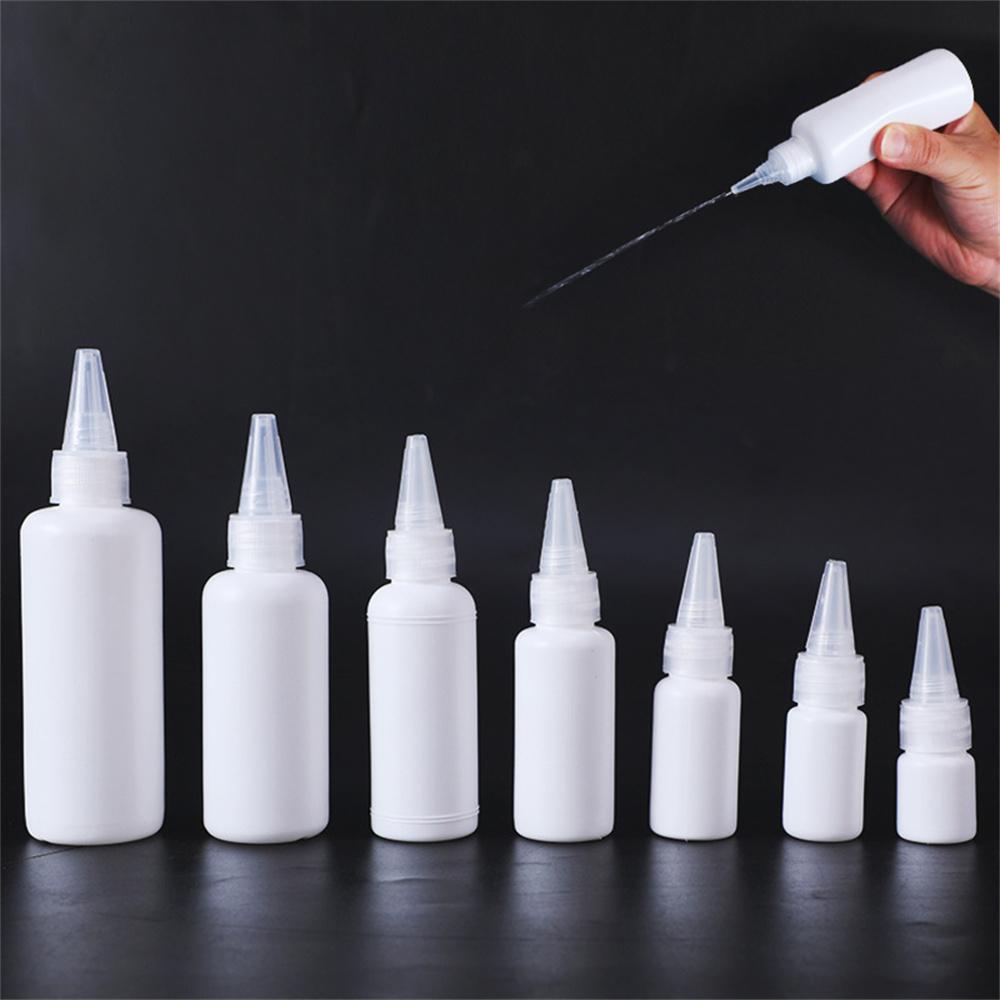 5/10/20/30/50/60/100ml Empty PE Plastic Glue Bottles With Screw-On Lids Squeeze Liquid Ink Oil Dropper Bottles