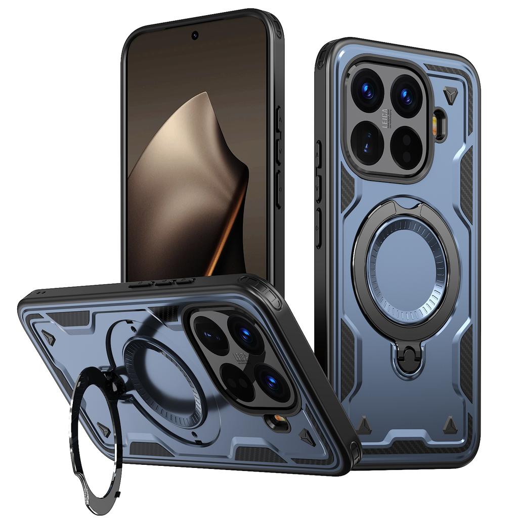 For Xiaomi 15T Pro Case Armor Shockproof 360° Rotating Magnetic Holder TPU Frame Hard Plastic Phone Protective Cover Fundas