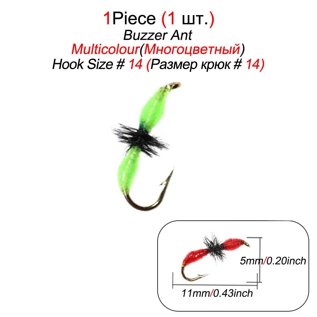 1/3 шт. искусственные муравьиные мокрые нахлыстовые приманки для ловли мух — фото 14