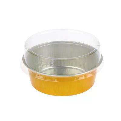 10Pcs Round Baking Cups Aluminum Foil With Lids Reusable Cupcake Cups Desserts Cake Pudding Jello Cups Kitchen Tools