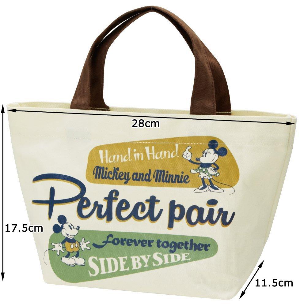 Skater Canvas Lunch Tote Bag Mickey Mouse Minnie Mouse Badge Collection YEB2 (No Zipper) &