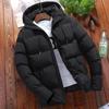 Men's Hooded Cotton Jacket - Thick, Solid Color, Plus Size, Autumn/Winter Outerwear