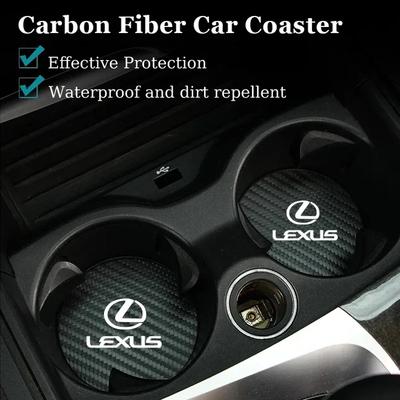 2 Pièces Porte-gobelets de Voiture Tapis de Tasse à Eau Imperméables Tapis d'Emplacement Pour RX330 IS250 Ct200h ES300h RX350 IS300h NX300h RX400h ES350 GS300
