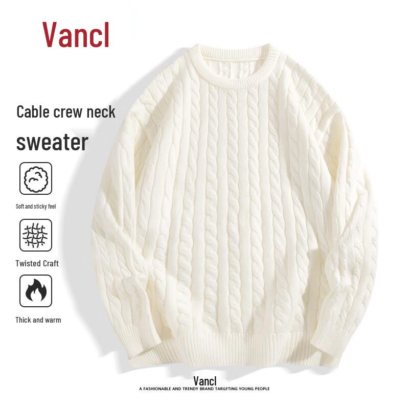 

VANCL Men s Cable Knit Round Neck Sweater 2XL