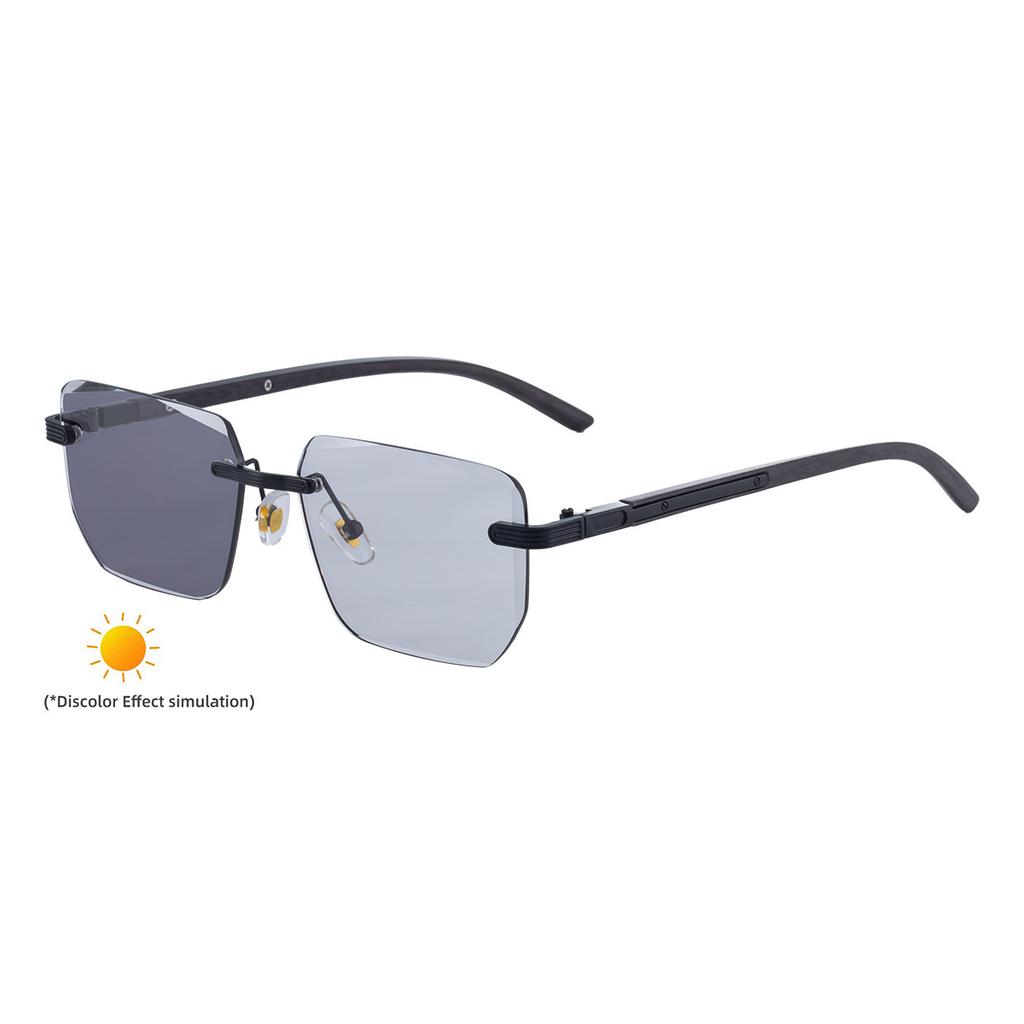 JYL TS Unisex Premium Photochromic - Retro Diamond-Cut UV Shades ZX-3194 Light-responsive