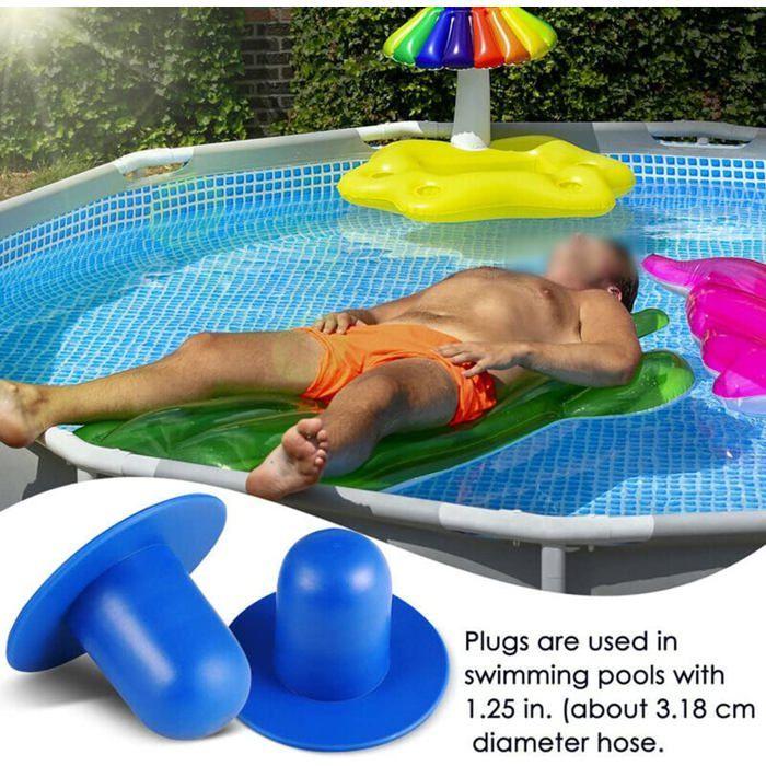 Lot de 4 bouchons universels pour tuyau piscine 3,2 cm – compatibles Intex/Coleman (pompes ≤1000 GPH)