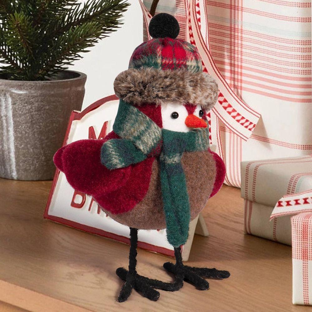 Cute Santa Claus Bird Decorations Handmade Merry Christmas Decor Party Favors