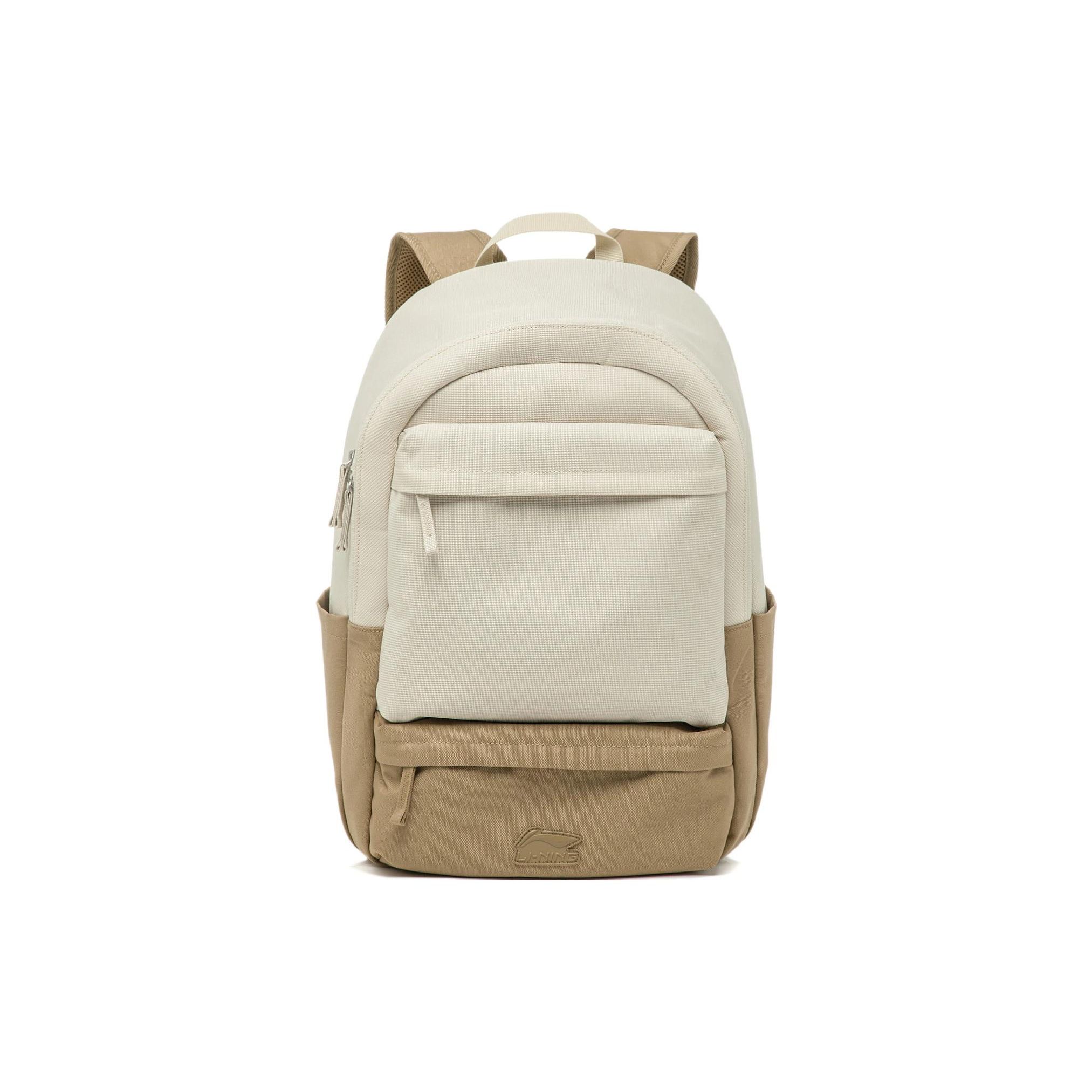 Li Ning Sports Lifestyle Series 2023 New Polyester Backpack Unisex Backpack Khaki ABST227-2 Khaki