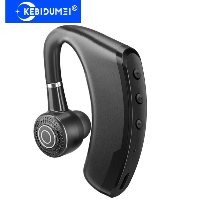 V9 Wireless Bluetooth 5.0 Headset Single Side Ear Hook Headphones Hifi Stereo Noise Reduction Key Control Business Headphones Running Sports