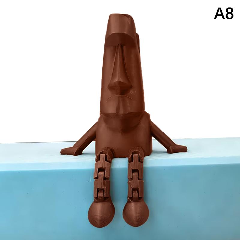 

S-1Pc 3D Printed Moai Statue Easter Island Moai Ornament With Movable Joints Collectible Figurine Home Desk Decor Party Gift