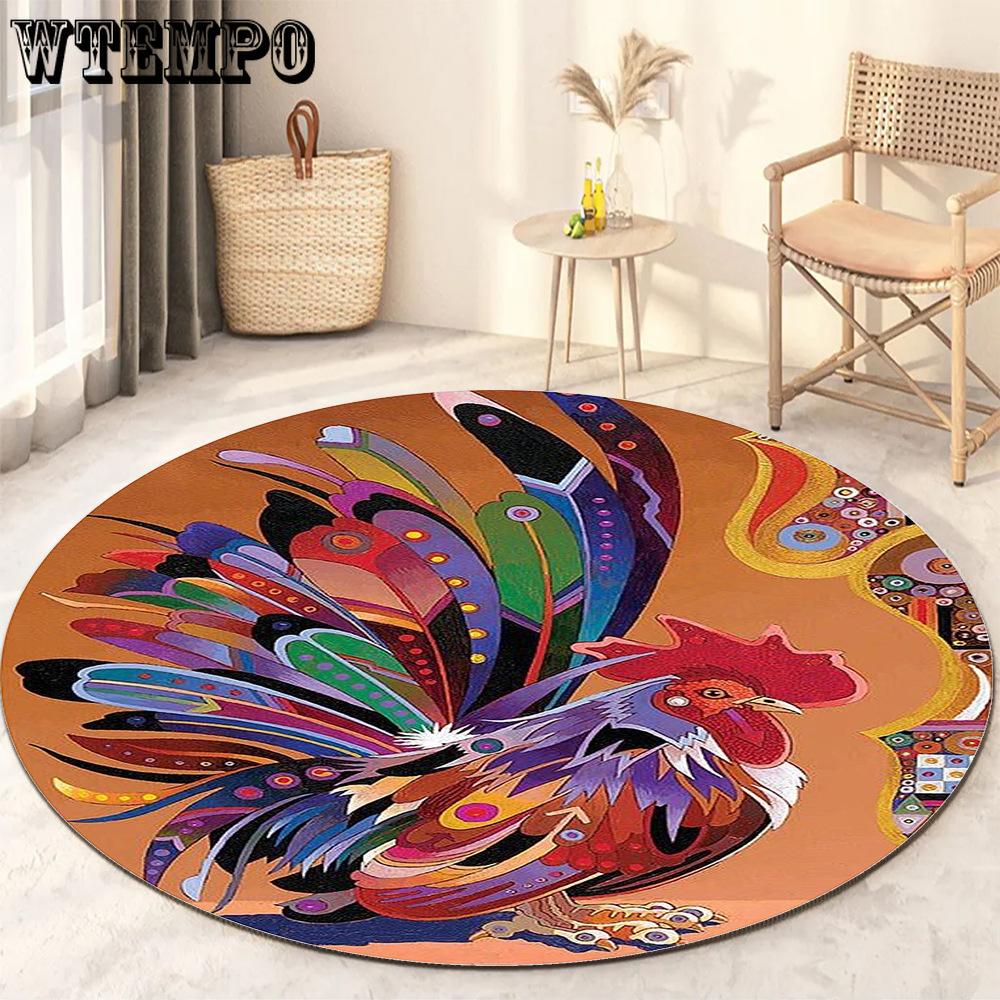 Round Living Room Carpet Thickening Bedroom Study Non-slip Floor Mats Office Circular Chair Rugs Machine Washable