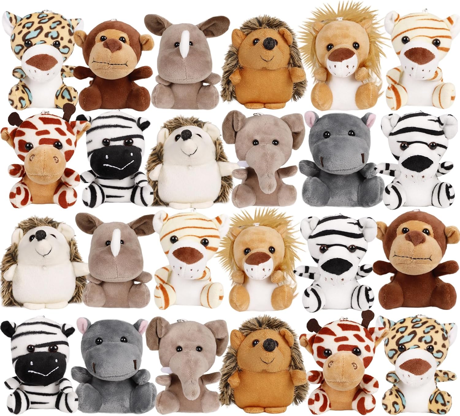 

6-36 Tiny Safari Stuffed Animals Bulk Jungle Animal 12cm Mini Plush Playthings designed for Celebration Favors Infant Shower Present Bags Birth Date 12cm-A9793
