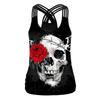 Halloween Night Street Show Horror Skull Print Ladies Sling Vest