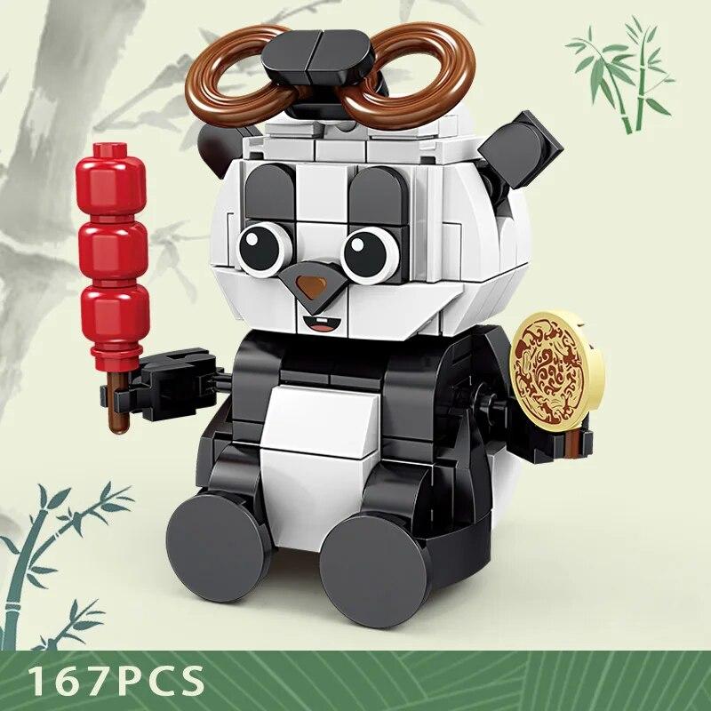 Creative Chinese Panda Building Blocks For Children Educational Animal cognition Construction Toys For Kids Birthday Gift DIY