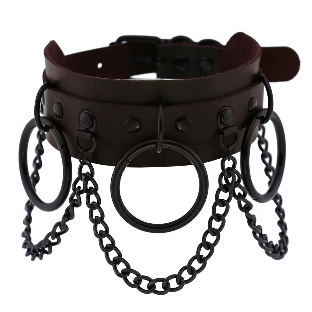 Black Gothic Punk Choker Goth Chain Collar Dark Fashion Leather Chocker Harajuku Rock Necklace Witch Grunge Festival Accessories High Quality