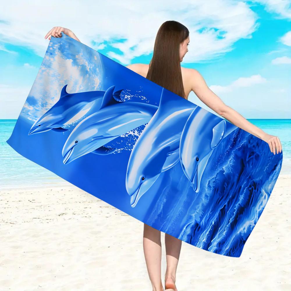 Meeresschildkröte Geometrischer Druck Strandtuch Ultra Weich Saugfähig Schnell Trocknend Handtuch für Strand Schwimmen Fitnessstudio Outdoor-Aktivitäten