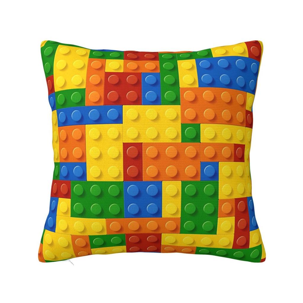 Building Blocks Loads Of Bricks Blue Square Pillow Cases Cushion Covers Awesome Polyester Decor Pillowcover for Car 18x18