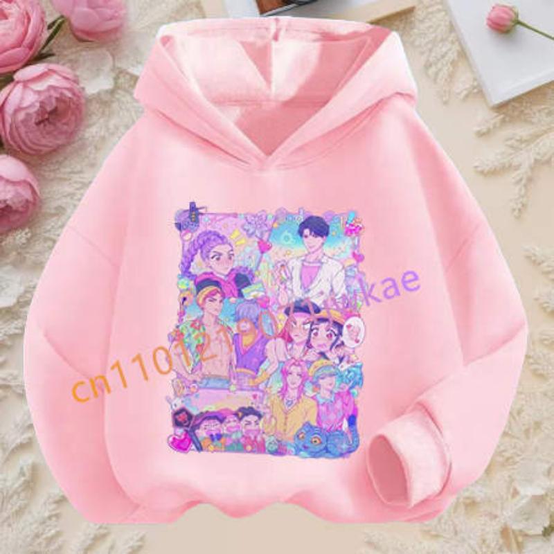 Movie New Kids K-Pop Demon Hunters Hooded Tops Toddler Girl Clothes KPop Demon Hunters Hoodie Girls Fashion Casual Sweatshirt