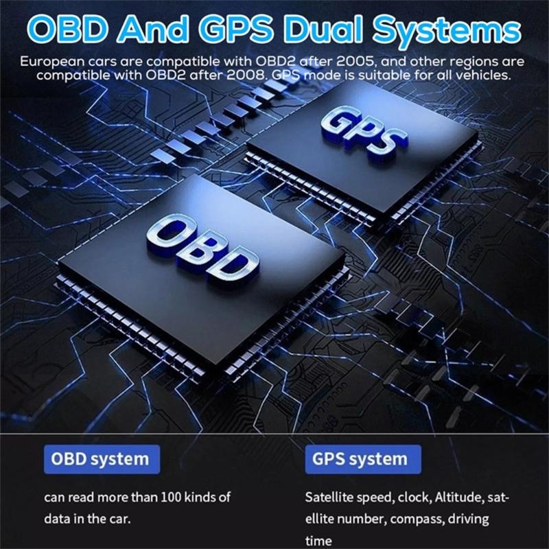 Car HUD Display With Alarm Functions Real Time Diagnostics OBD2 Scanner Head Up Display For Vehicle Monitoring