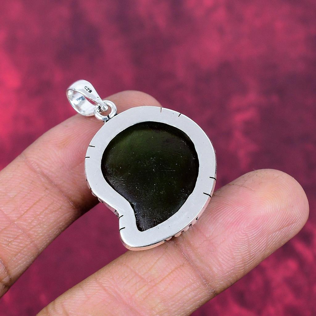 Ammolite Handmade Gemstone Pendant, 925 Solid Sterling Silver Antique Jewelry Pendant, For Engagement Gift